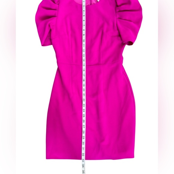 TCEC Pink Puff Sleeve Crew Neck Mini Dress - Picture 7 of 7